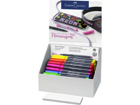 Markers Faber-Castell Neon display assorti kleuren 60 stuks