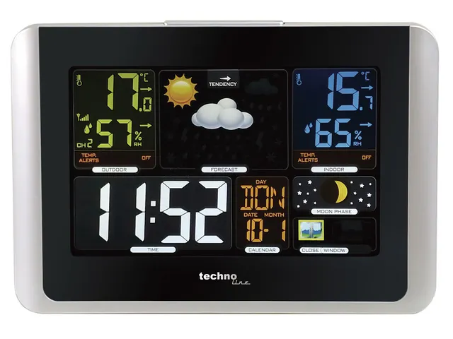 Weerstation Technoline WS 6442 175x123x25mm zwart/zilver met 1 buitens