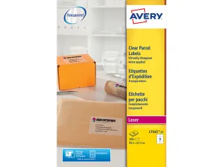 laseretiket Avery 99,1x67,7mm transparant 25 vel 8 etiketten per vel - 2