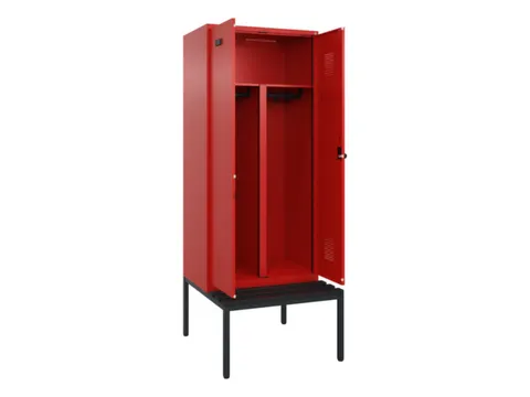 PBM-locker met bank,HxBxD 2120x800x815mm,2vak,vak B 400mm,draaigrendel