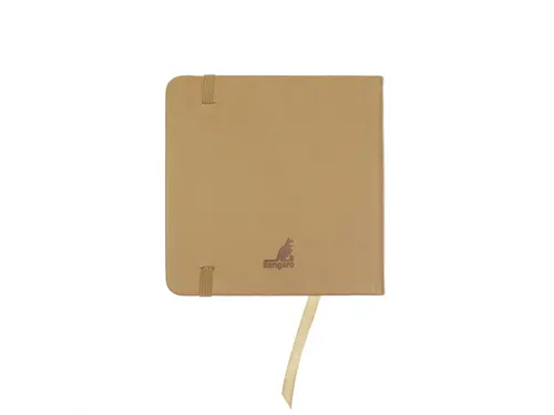 Schetsboek Kangaro 12x12cm taupe PU HC 80 vel 140gr roomwit met elasti