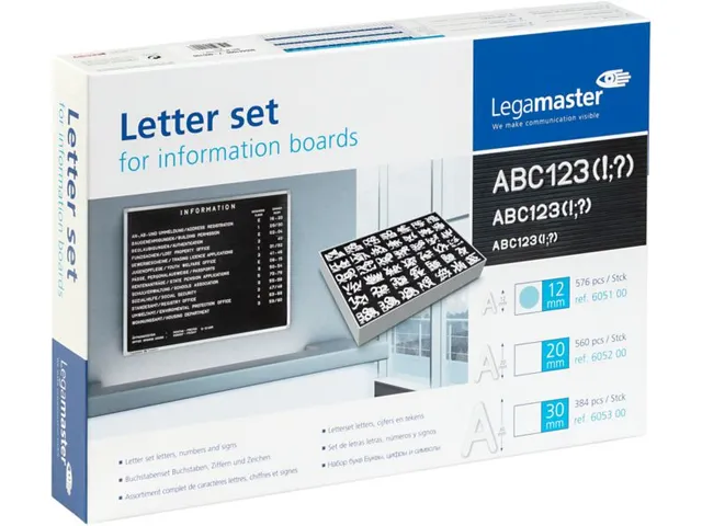 Letter/cijferdoos Legamaster tbv letterbord 12mm 568stuks