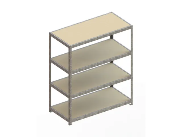 Breedvakstelling 1970x1700x800mm Vaklast 500kg 4 Houten Legborden