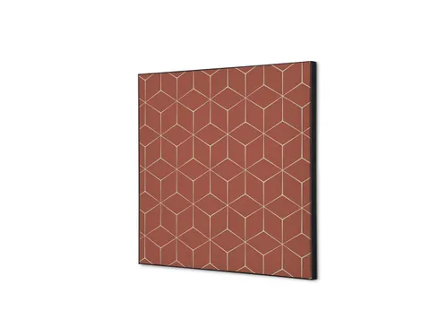 Wanddecoratie Textiel Set 40x40cm Hexagon Roest bruin