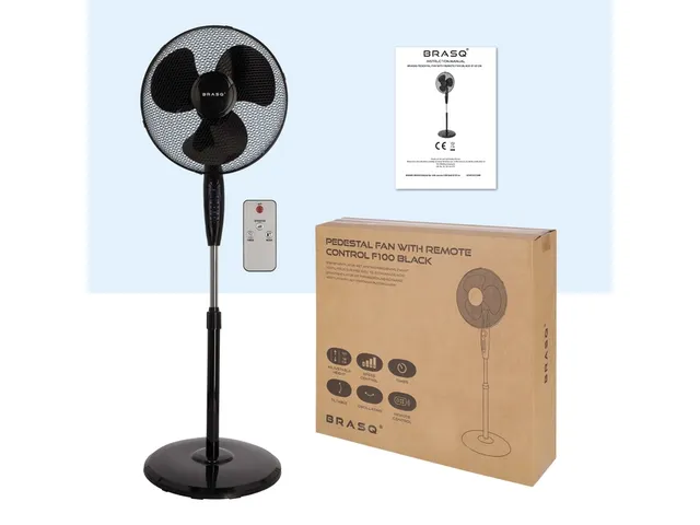 Statiefventilator BRASQ met remote Ø 40cm zwart