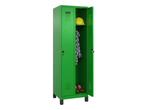 locker,HxBxD 1950x600x500mm,2vak,vak B 300mm,draaigrendel,voeten
