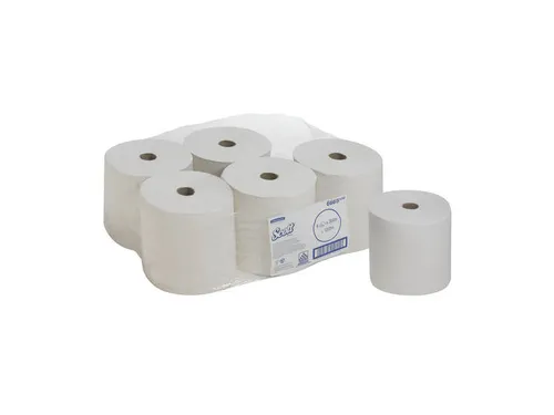 Scott 6665 Performance Handdoekrol Wit 1-Laags 6 rollen