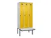 locker met bank,voor scheiding van kleding,HxBxD 2120x900x815mm,3vak