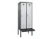 locker met bank,voor scheiding van kleding,HxBxD 2120x800x815mm,2vak