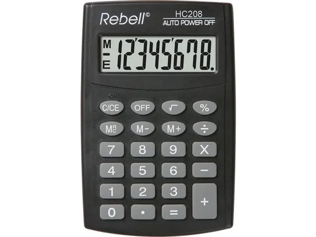 Calculator Rebell-HC208-BX zwart pocket