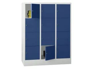 lockerkast,HxBxD 1518x1200x500mm,3x4vakken,RAL7035,front RAL5010 - 2