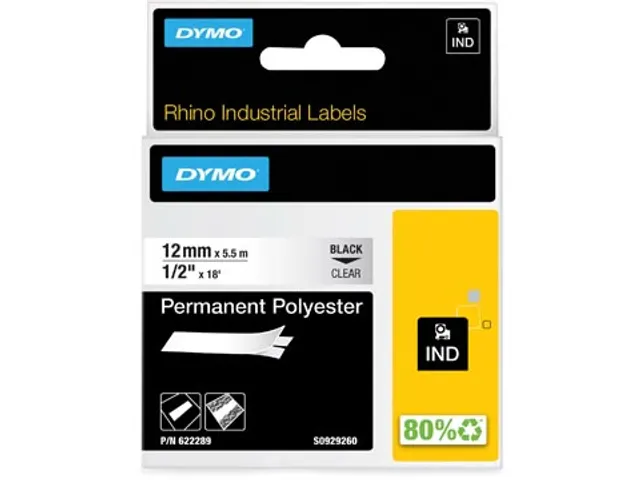 Rhino Tape 12Mm Poly Zw/Transp