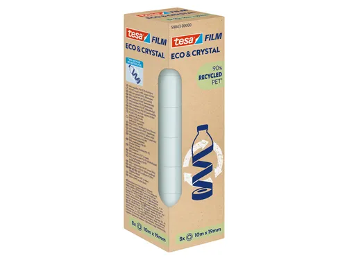 Plakband Tesa eco&crystal 59043 19mmx10m transparant 8 rollen
