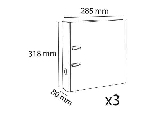 Lot de 3 classeurs à levier - dos de 80mm - format A4 - extérieur en