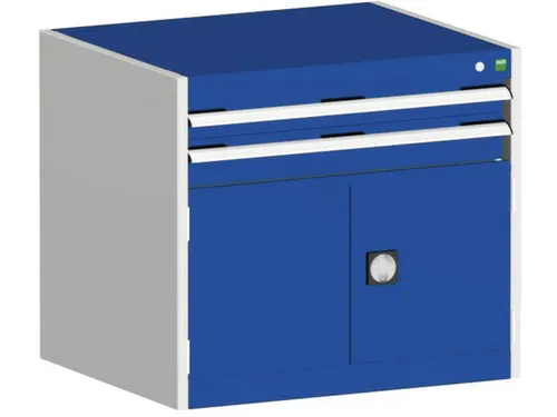 ladekast HxBxD 700x800x525mm 2laden RAL7035 front RAL5010