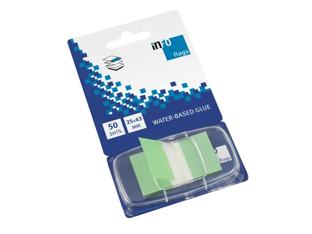 Info flags 25x43mm groen blister à 50 stuks