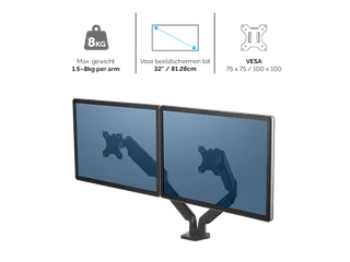 Monitorarm Fellowes Platinum Serie Duo wit - 3
