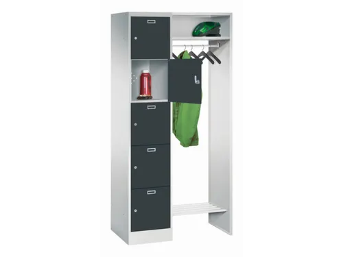 personeelsgarderobe cil.slot 1950x850x500mm 1x5 vakken 400mm RAL7016