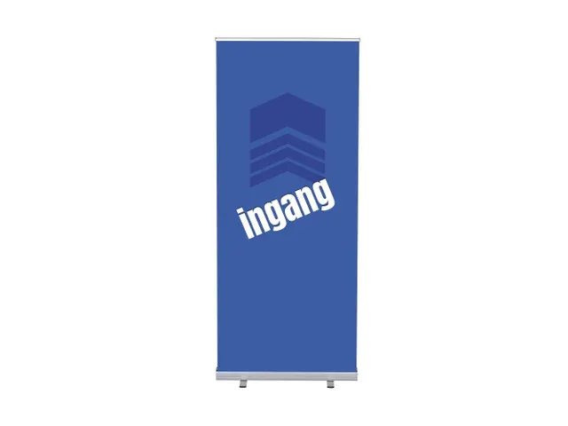 Roll-Banner 85x200 complete set met print "Ingang" Blauw