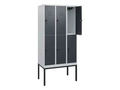 dubbeldekse locker,HxBxD 1950x900x500mm,3x2vak.,vak B 300mm