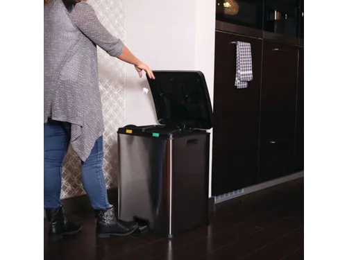 Ruime Rechthoekige Rejoice Pedaalemmer 60 Liter Mat Rvs