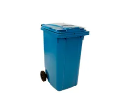 Container Met Papiergleuf En Slot Blauw