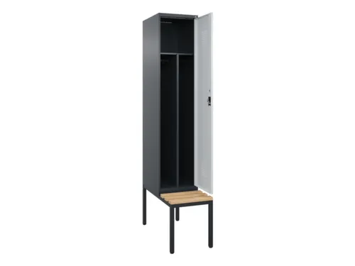 locker met bank,voor scheiding van kleding,HxBxD 2120x400x815mm,1vak