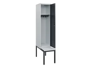 locker met bank,HxBxD 1950x400x815mm,1vak,vak B 400mm,draaigrendel - 2