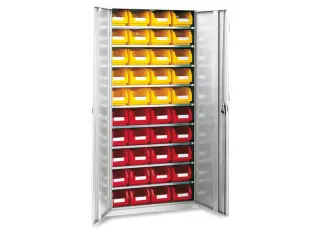 Stellingkast Met 40zichtbakken Hxbxd 1950x950x400mm Ral7035 - 1
