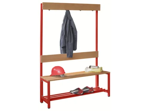 Omkleedbank LxB 1000x400mm Houten Latten Schoenenrek Haken RAL3000