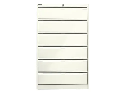 fichekast,HxBxD 1321x800x622mm,drie banen,6lade(n),romp wit,front wit