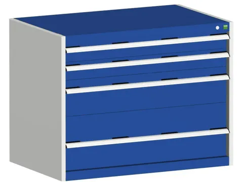 ladekast HxBxD 800x1050x650mm 4laden romp RAL7035 front RAL5010