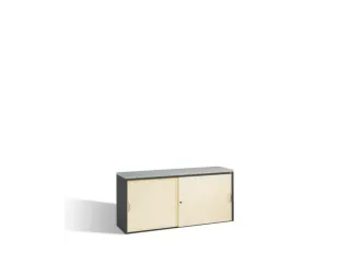 schuifdeurkast,romp RAL7035,front RAL3003,afdekplaat RAL7035 - 1