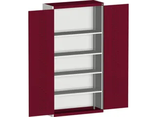 kast met geperforeerde platen,HxBxD 2000x1050x400mm,4xStalen bodem - 1