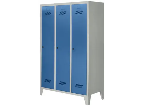 lockerkast v. kinderen,HxBxD 1600x930x500mm,3vak,RAL7035,front RAL5012