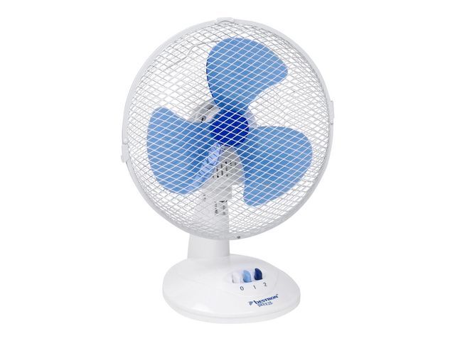 DDF27W Ventilator 27 cm, Tafelmodel, Wit/Blauw
