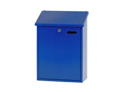 muurbrievenbus,blauw,HxBxD 445x325x160mm,inworp boven,uitname voor