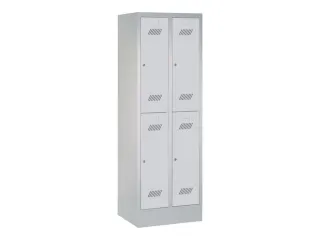 dubbeldekse locker,HxBxD 1850x600x500mm,2x2vak.,RAL7035,front RAL7035 - 2