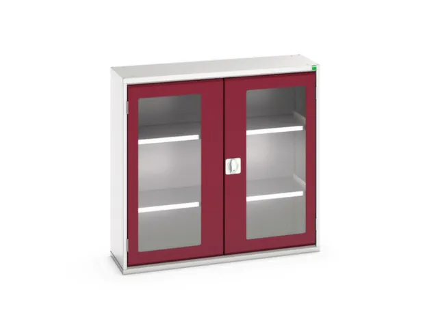 vitrinekast 1000x1050x350mm 2xStalen bodem romp RAL7035 front RAL3004