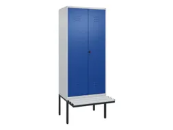 PBM-locker met bank,HxBxD 2120x800x815mm,2vak,vak B 400mm,draaigrendel