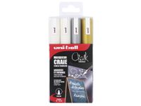 Krijtstift Uni-ball Chalk rond set à 4 stuks