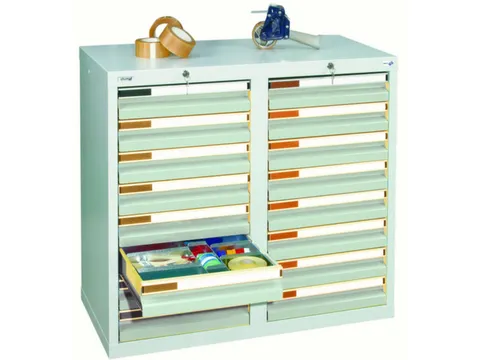 ladekast HxBxD 900x1000x500mm 16laden vergrendeling RAL7035