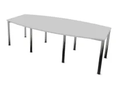 vergadertafel,HxBxD 740x2400x1200mm,vatvormig,MP-lichtgrijs