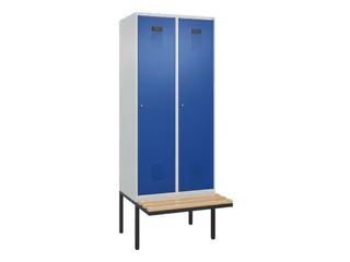 locker met bank,HxBxD 2120x800x815mm,2vak,vak B 400mm,cilinderslot - 2