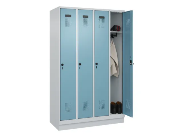 locker,HxBxD 1950x1200x500mm,4vak,vak B 300mm,draaigrendel,sokkel