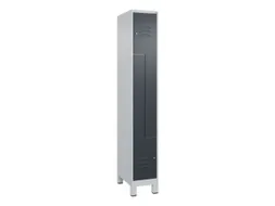 Z-garderobekast,HxBxD 1950x300x500mm,vak B 150/300mm,cil.-slot,voeten