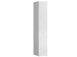 Lockerkast 1800x310x500mm 1x5 vakken cilinderslot, sokkel, RAL9003