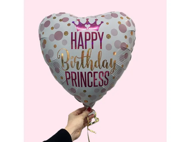 Folieballon Birthday prinses 45cm