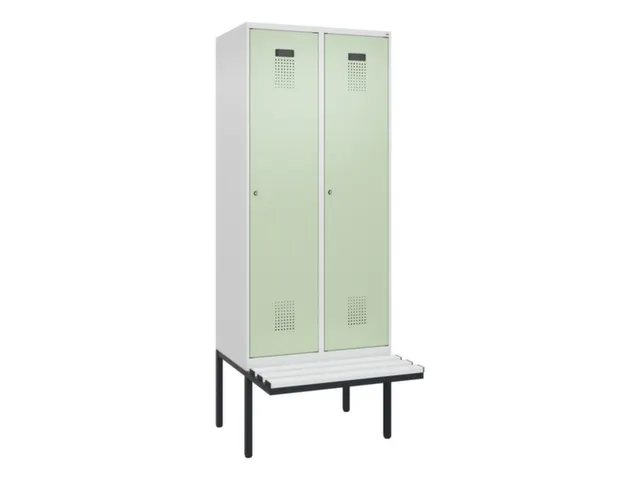 locker met bank,voor scheiding van kleding,HxBxD 2120x800x815mm,2vak