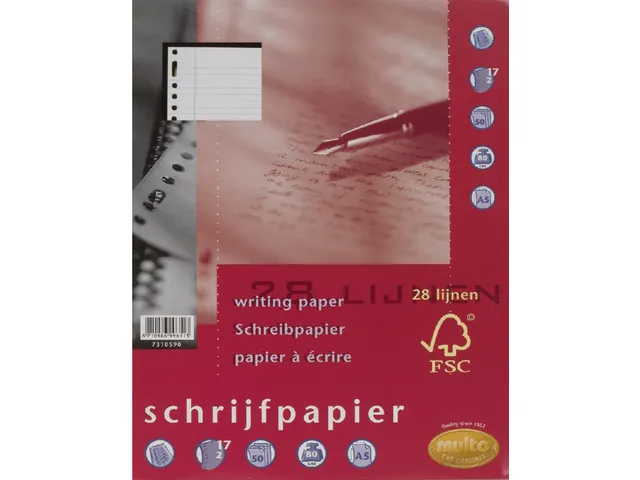 Interieur Multo A5 17-Gaats Lijn 80gr 50vel